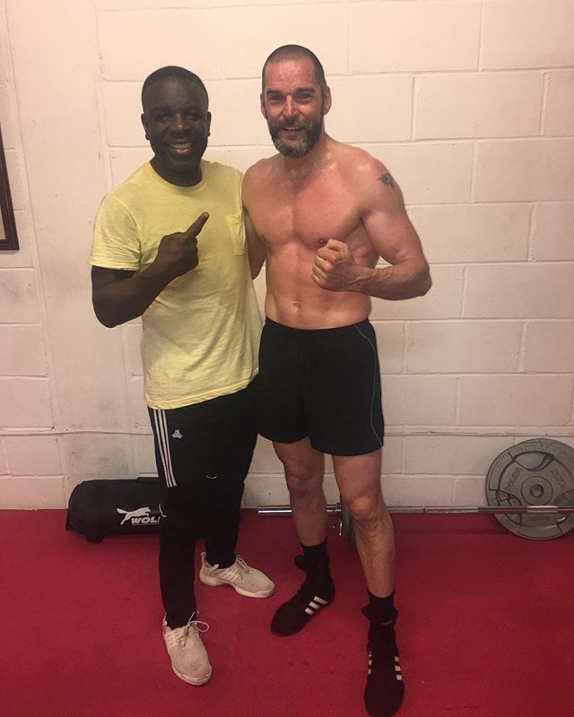 Fred with sparring partner Clinton McKenzie