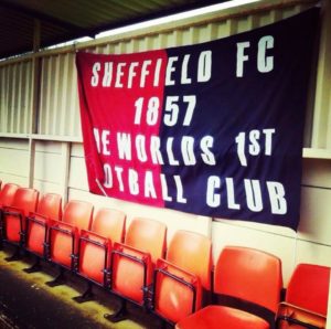 Banner showing 'Sheffield FC 1857 The World's First Football Club'