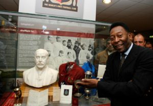 Pele with Sheffield FC artefacts