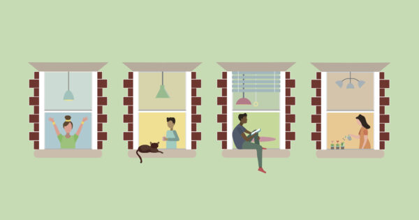 Illustration of people relaxing