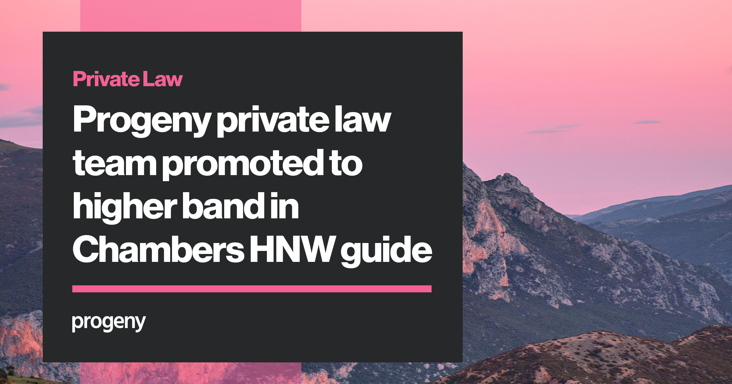 Progeny Private Law promoted in Chambers HNW guide