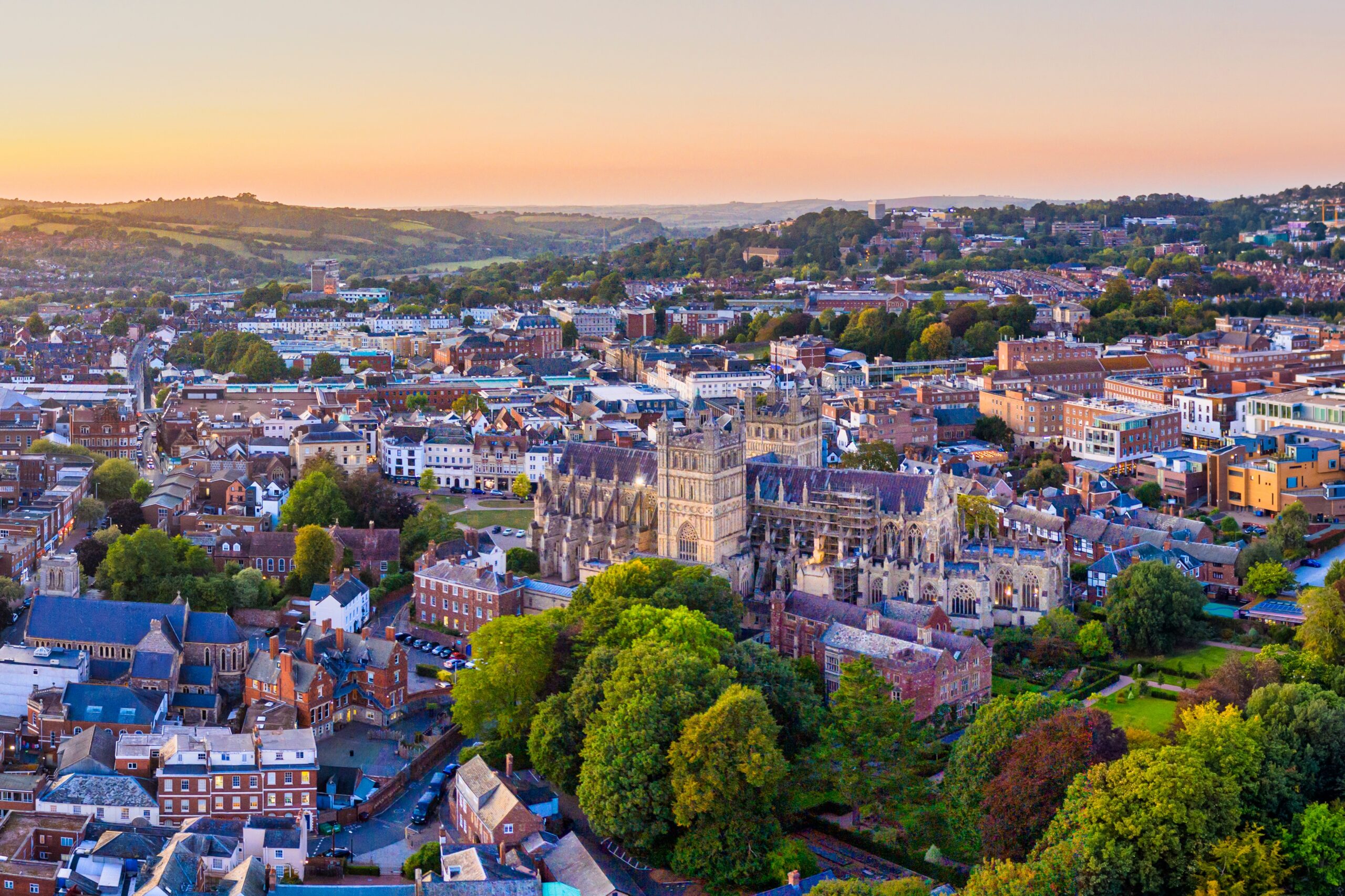 Exeter cathedral and skyline