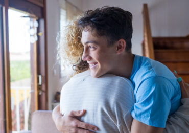 Loving,Teenager,Smiling,Enjoy,Moment,Strong,Cuddles,Adult,Mom,After