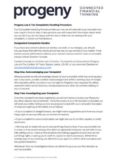 Progeny Private Law Complaints Handling Procedure