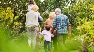 Multi-generation,Family,Walking,In,Park