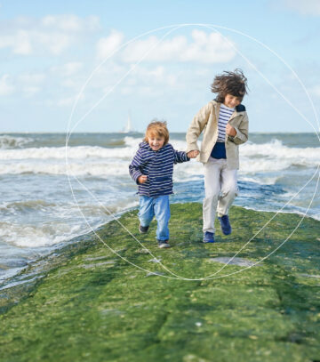 Children at seaside