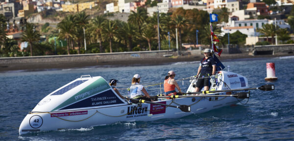 Yorkshire Rows team training in boat on water