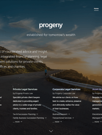 New Progeny Website Screenshot