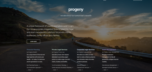 New Progeny Website Screenshot