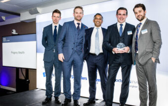 Neil Moles, Andrew Pereira and Alex Shaw at the FTAdviser awards