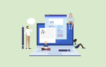 Illustration of people blogging