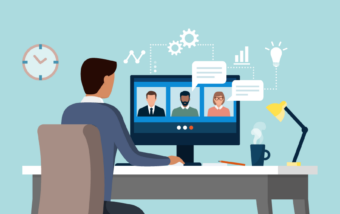 Illustration of business video conference