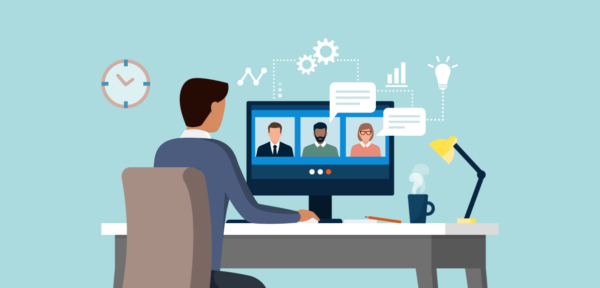 Illustration of business video conference