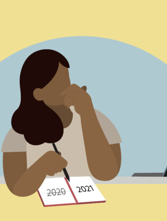 Illustration of woman planning